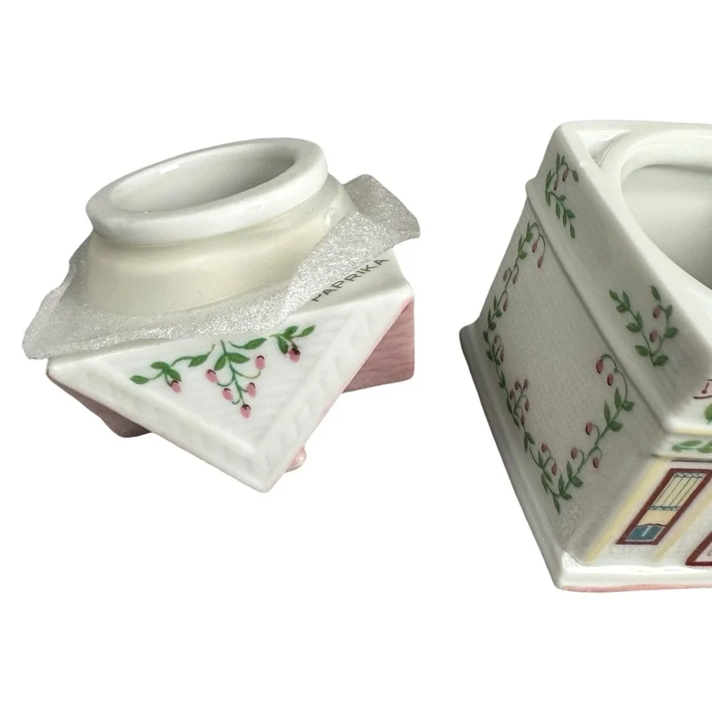 1989 Lenox Spice Village Paprika Fine Porcelain Victorian House Spice Jar Foam